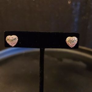 Juicy Couture Pink  Rhinestone Heart Stud Earrings